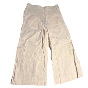 Halara Linen-Feel Wide Leg Pants With Hidden Zippered Pockets Bone Color Size L